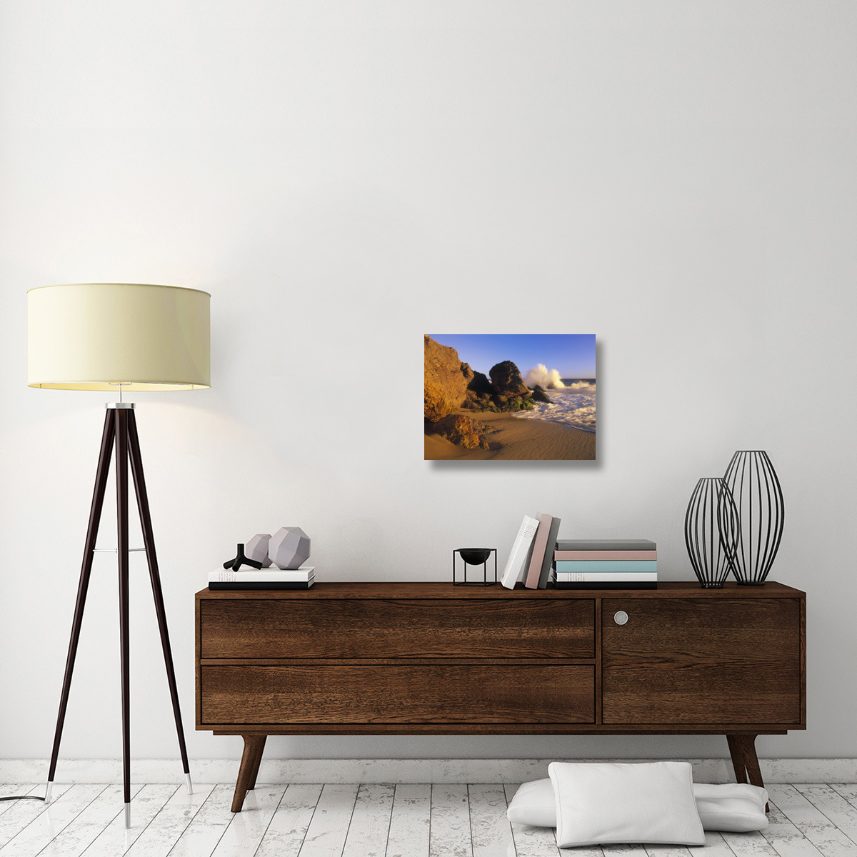 Waves crashing on Point Dume Beach, California-Canvas Art-24&quotx18"