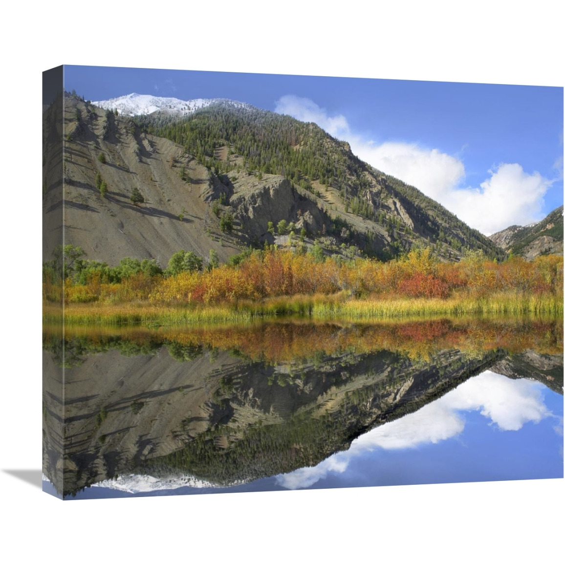 Boulder Mountains reflected in beaver pond, Idaho-Canvas Art-22&quotx18.26"