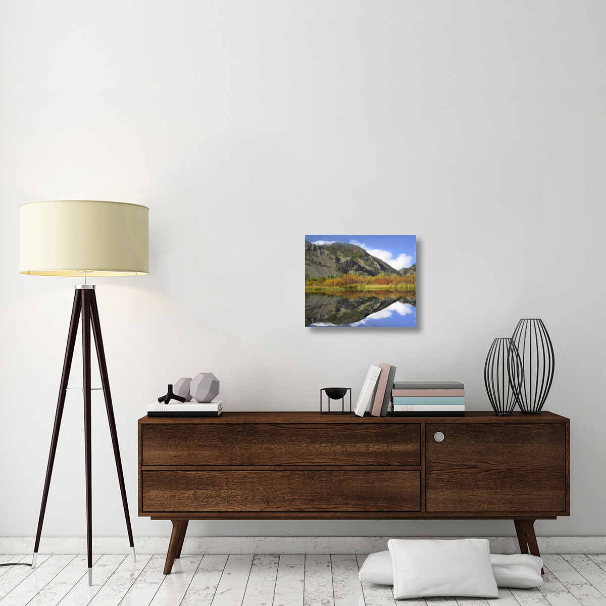 Boulder Mountains reflected in beaver pond, Idaho-Canvas Art-22&quotx18.26"