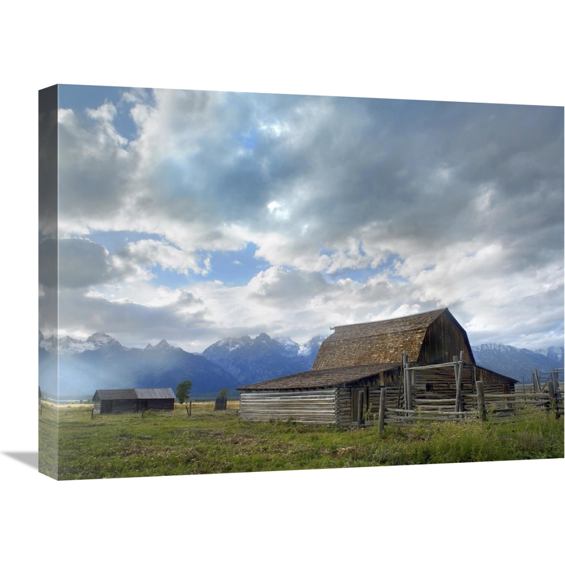 Mormon row barn, Grand Teton National Park, Wyoming-Canvas Art-24&quotx18"