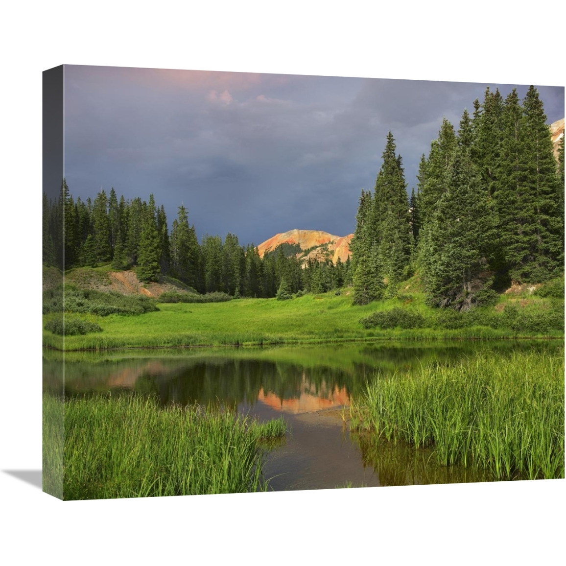 Red Mountain reflected in pond, San Juan Mountains, Colorado-Canvas Art-22&quotx18.26"