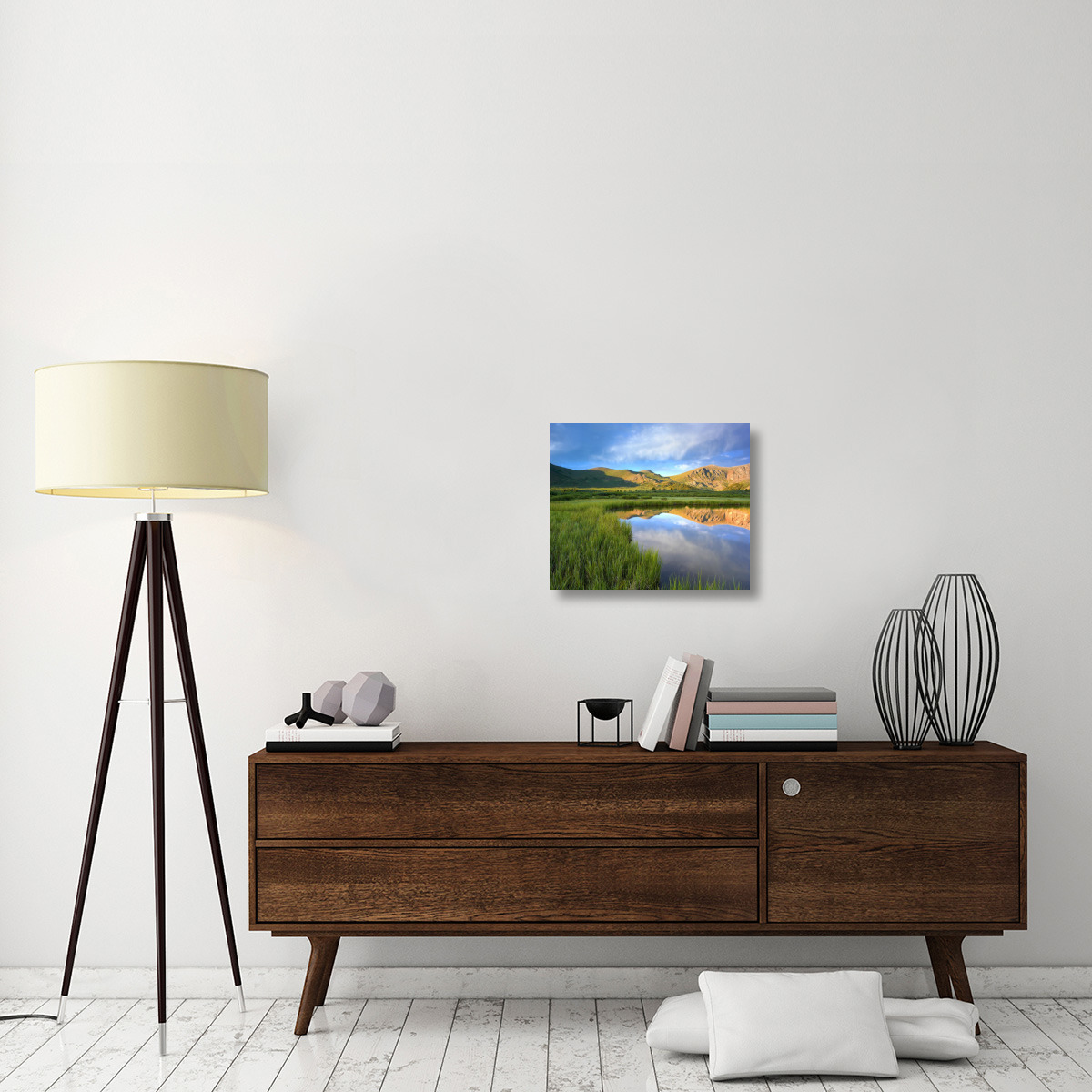 Mount Bierstadt from Guanella Pass reflected in pond, Colorado-Canvas Art-22&quotx18.26"