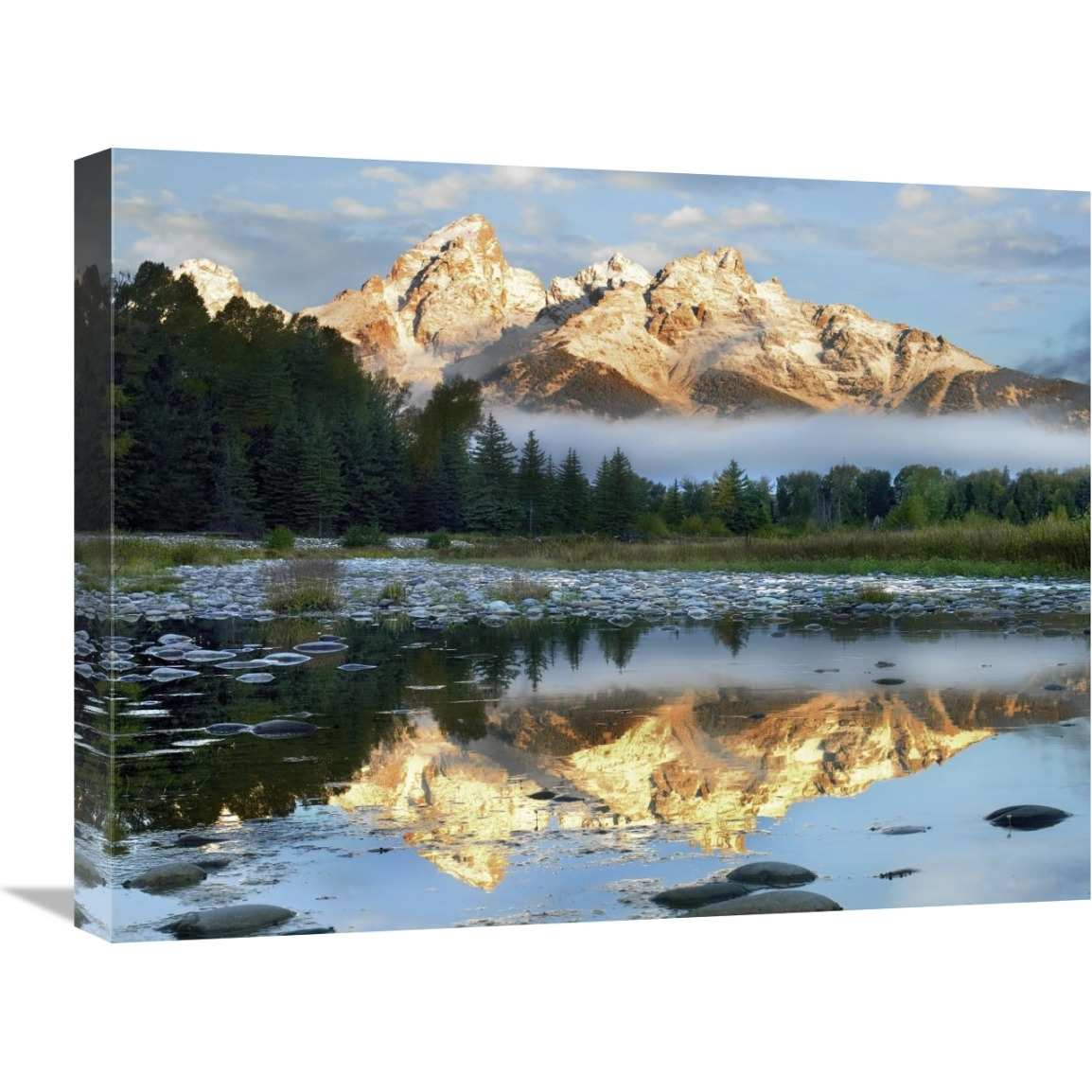 Pond reflecting Grand Tetons, Grand Teton National Park, Wyoming-Canvas Art-24&quotx18"