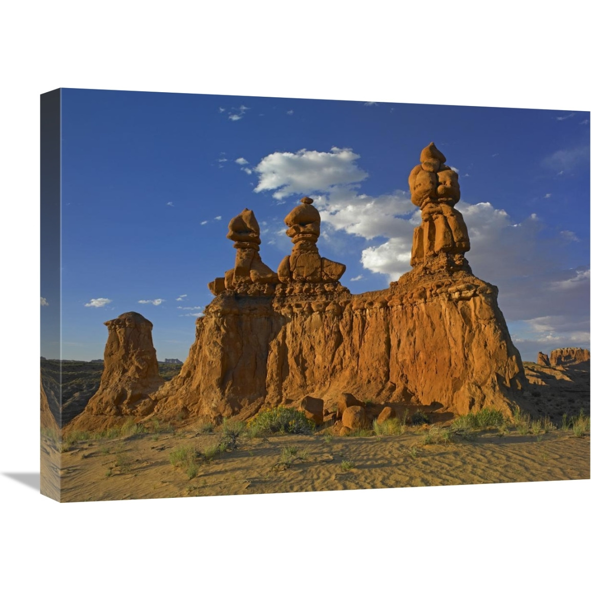 Eroded sandstone, The Three Judges, Goblin Valley State Park, Utah-Canvas Art-24&quotx18"