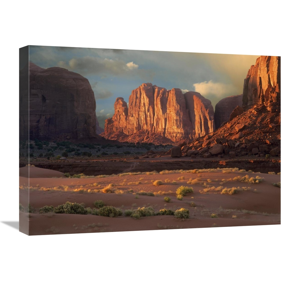 Camel Butte rising from the desert floor, Monument Valley, Arizona-Canvas Art-24&quotx18"