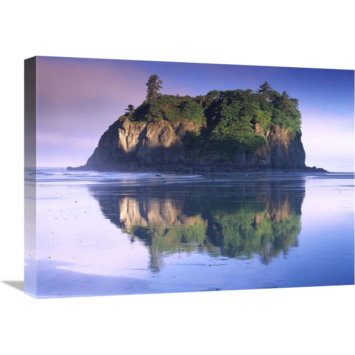 Abbey Island looms over Ruby Beach, Olympic National Park, Washington-Canvas Art-24&quotx18"