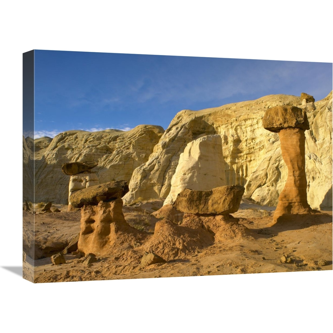 Toadstool Caprocks, Grand Staircase, Escalante National Monument, Utah-Canvas Art-24&quotx18"