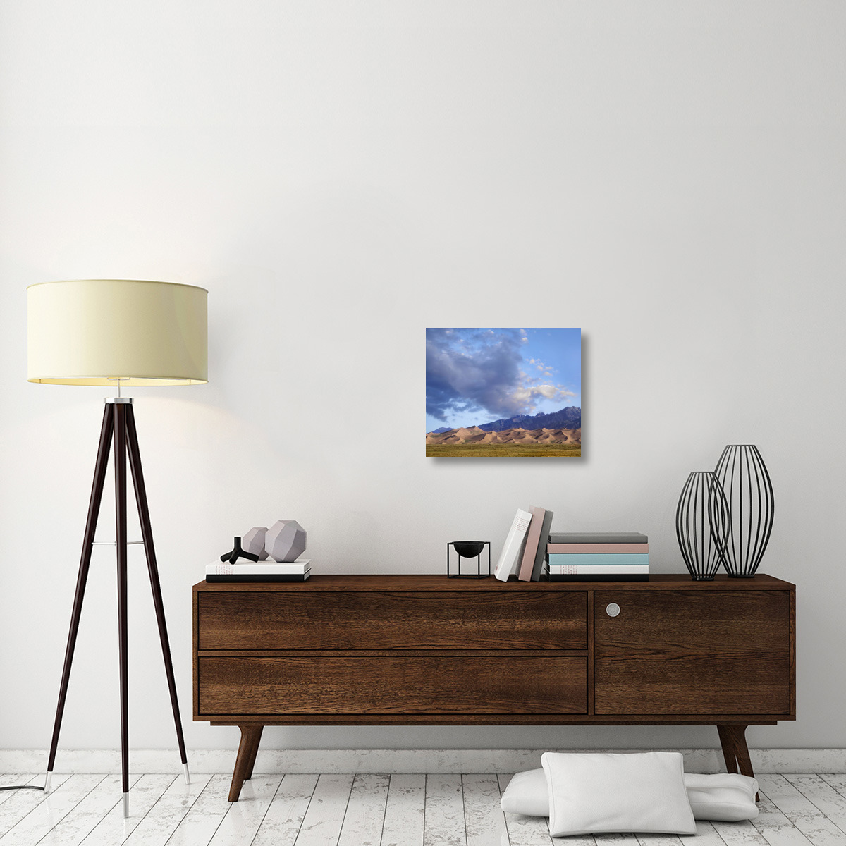 Sand dunes and mountains, Great Sand Dunes National Monument, Colorado-Canvas Art-22&quotx18.26"