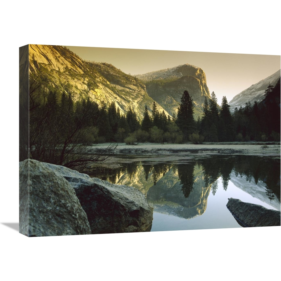 Mt Watkins reflected in Mirror Lake, Yosemite National Park, California-Canvas Art-24&quotx18"