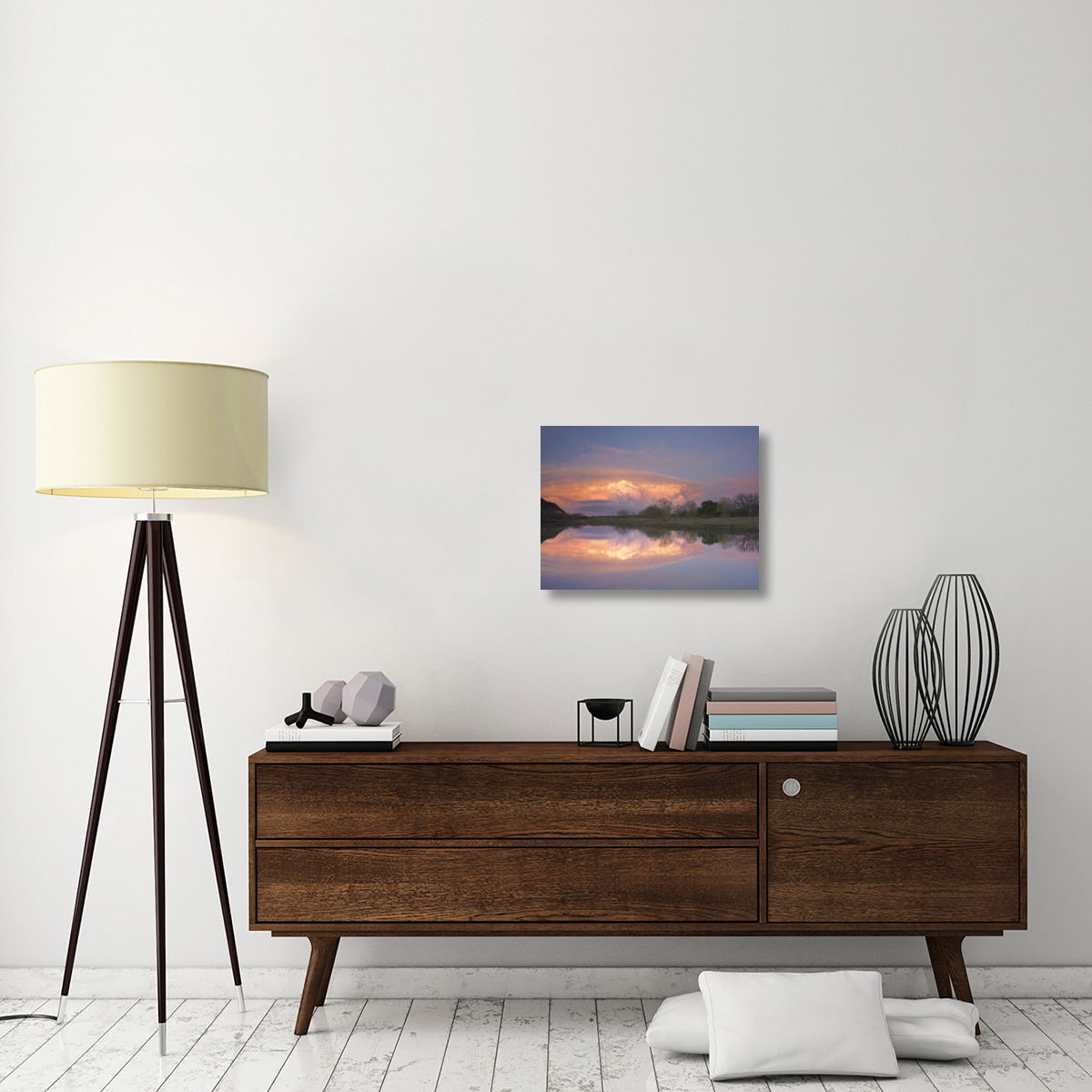 Storm clouds over South Llano River, South Llano River State Park, Texas-Canvas Art-24&quotx18"