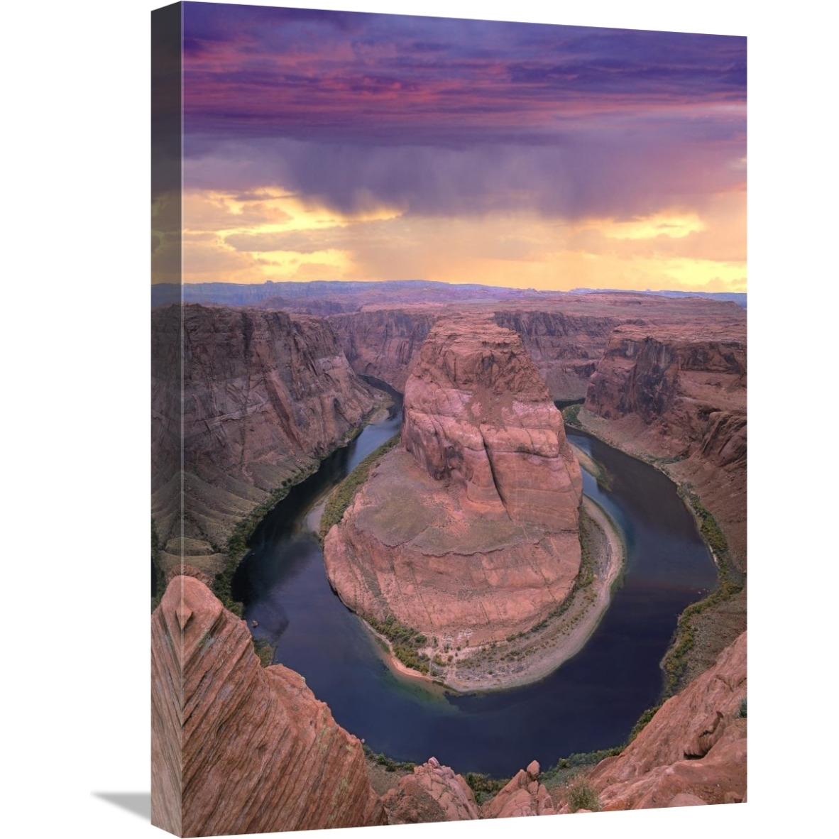 Storm clouds over the Colorado River at Horseshoe Bend near Page, Arizona-Canvas Art-18&quotx24"