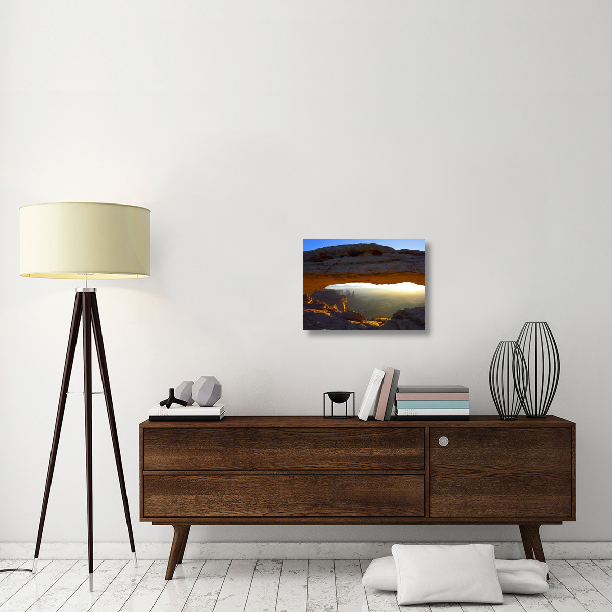 Mesa Arch at sunset from the Mesa Arch Trail, Canyonlands National Park, Utah-Canvas Art-24&quotx18"