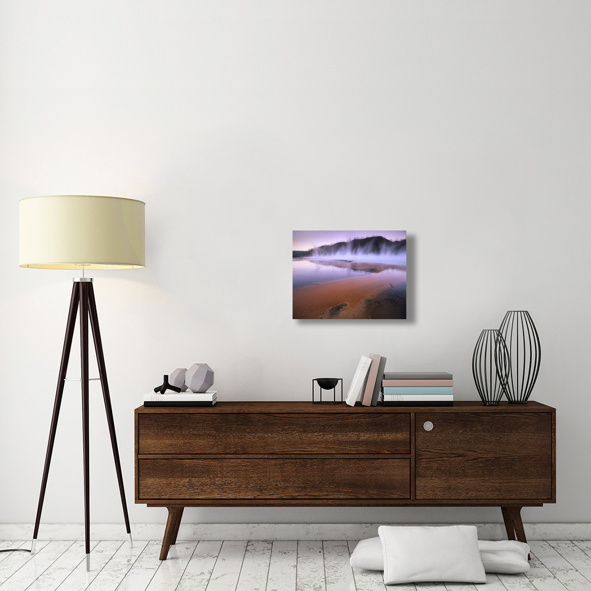 Steaming hot springs at Lower Geyser Basin, Yellowstone National Park, Wyoming-Canvas Art-24&quotx18"