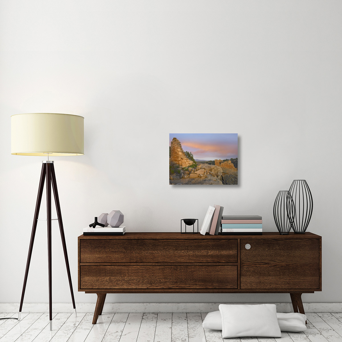 Stronghold House with Sleeping Ute Mountain, Hovenweep National Monument, Utah-Canvas Art-24&quotx18"