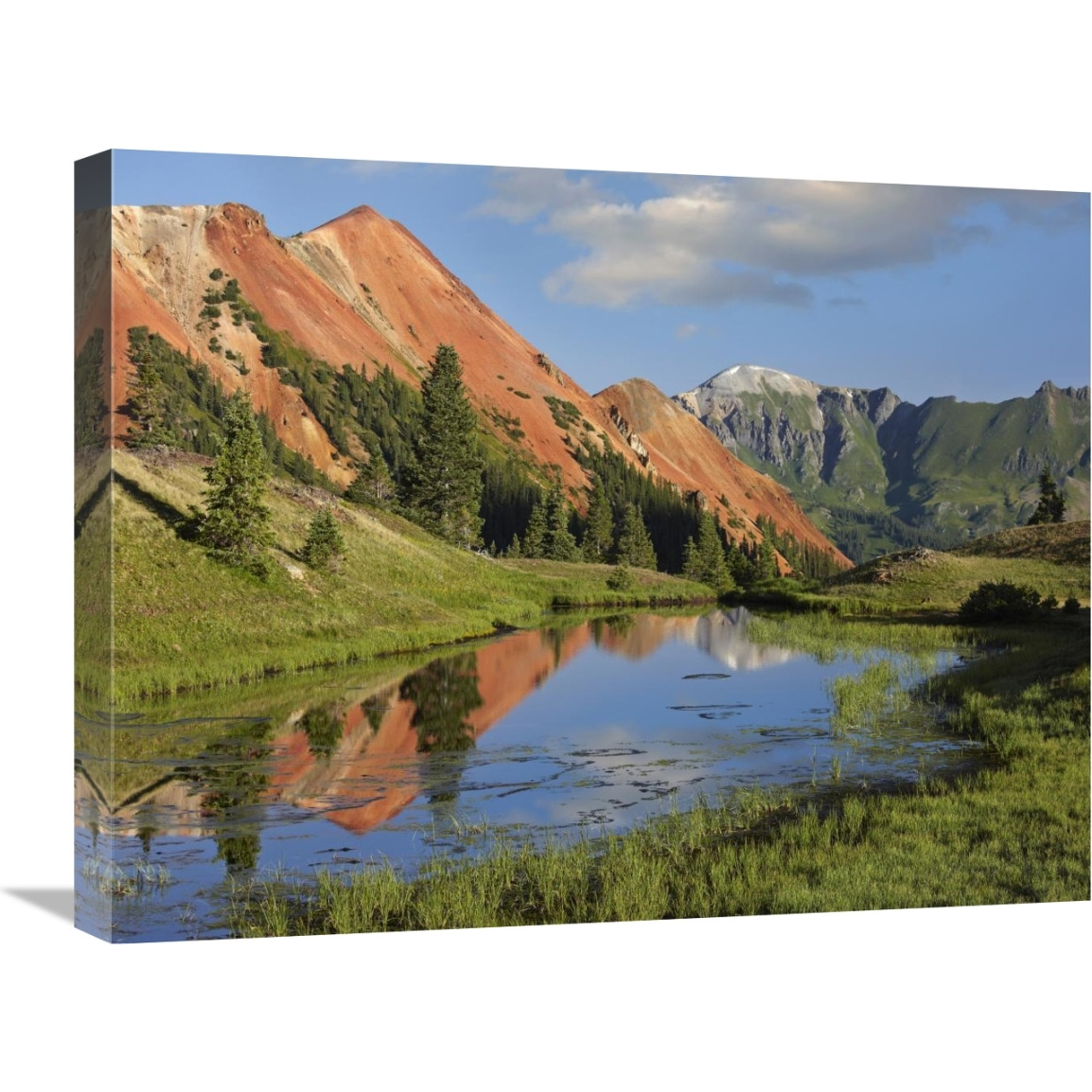 Red Mountain gets its color from iron ore in the rock, Gray Copper Gulch, Colorado-Canvas Art-24&quotx18"