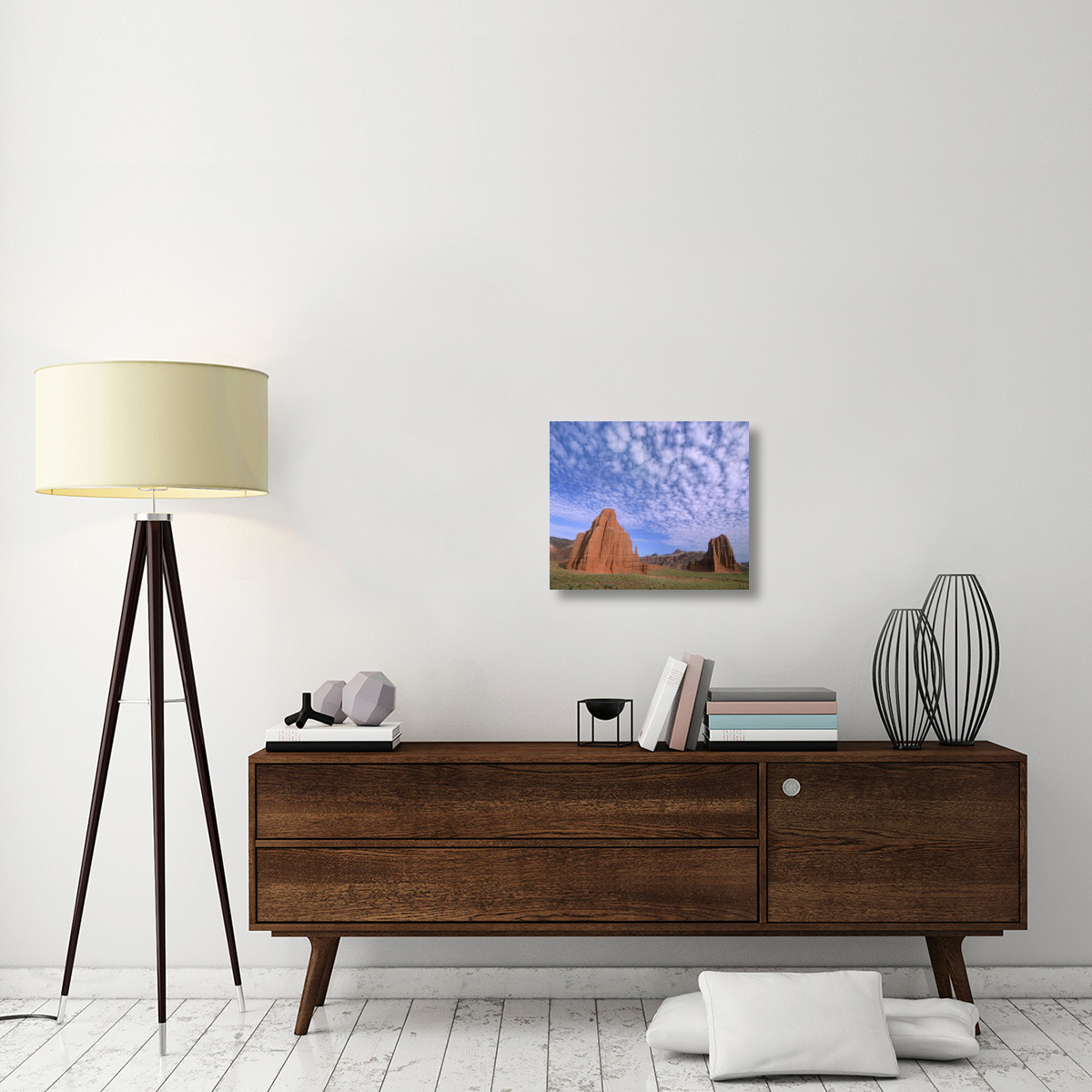 Sandstone formations, Temples of the Sun and Moon, Capitol Reef National Park, Utah-Canvas Art-22&quotx18.48"