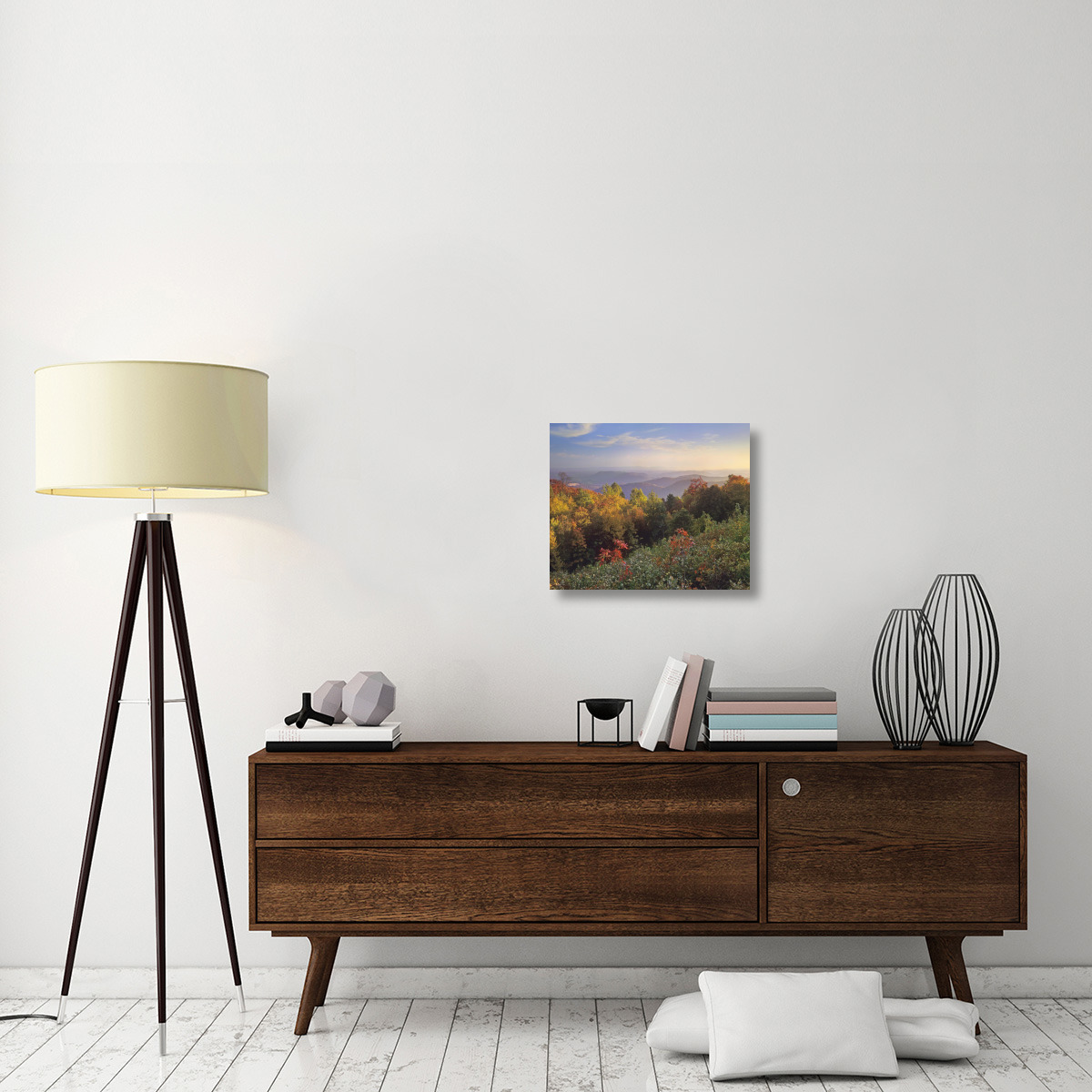 Deciduous forest in autumn, Blue Ridge Mountains from Doughton Park, North Carolina-Canvas Art-22&quotx18.26"