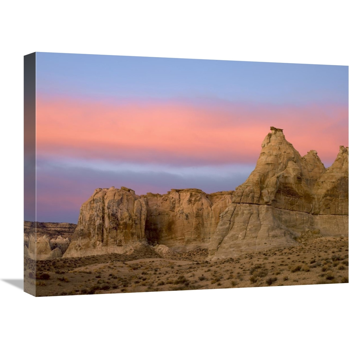 Sandstone formations in Kaiparowits Plateau, Grand Staircase, Escalante National Monument, Utah-Canvas Art-24&quotx18"