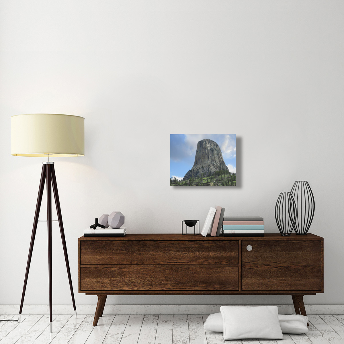 Devil&quots Tower National Monument showing famous basalt tower, sacred site for Native Americans, Wyoming-Canvas Art-24&quotx18"