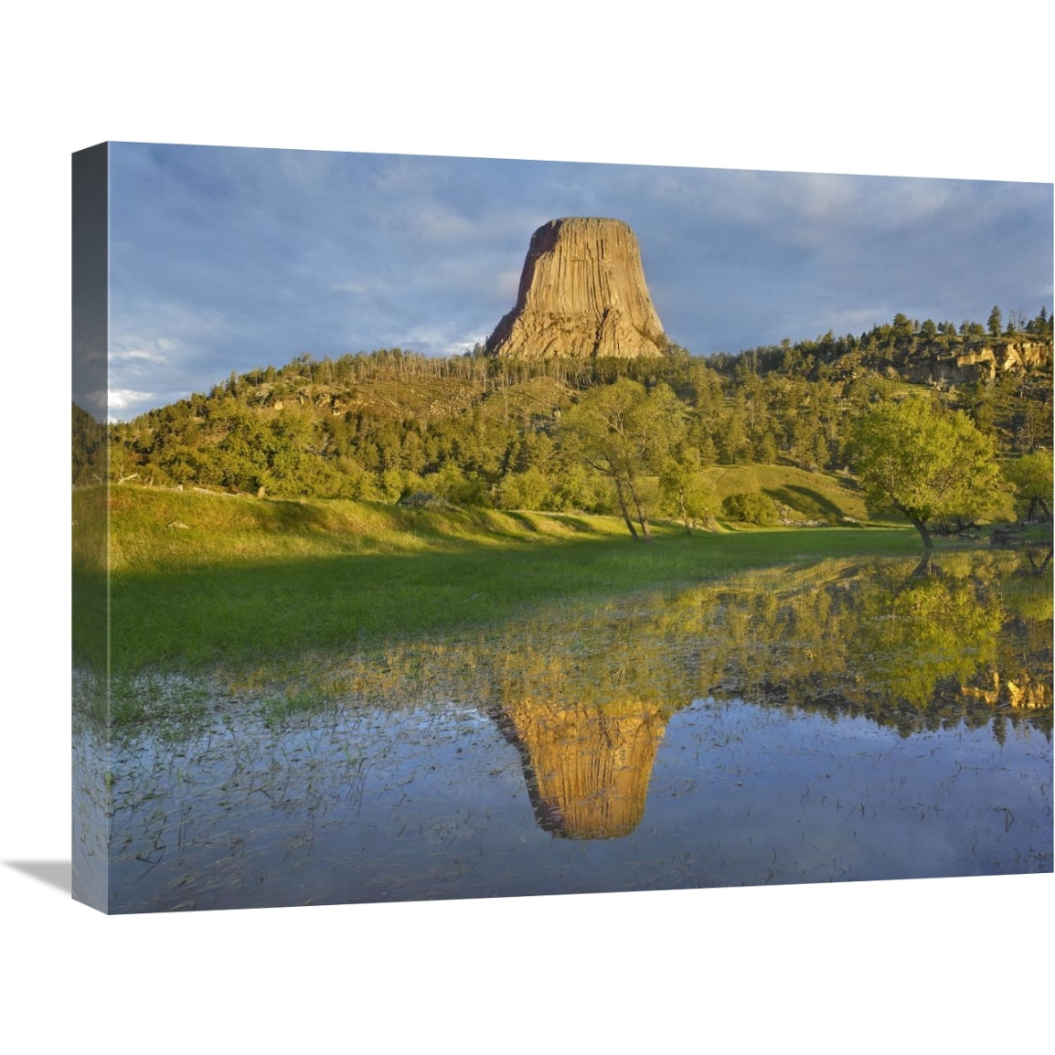 Devil&quots Tower National Monument showing famous basalt tower, sacred site for Native Americans, Wyoming-Canvas Art-24&quotx18"