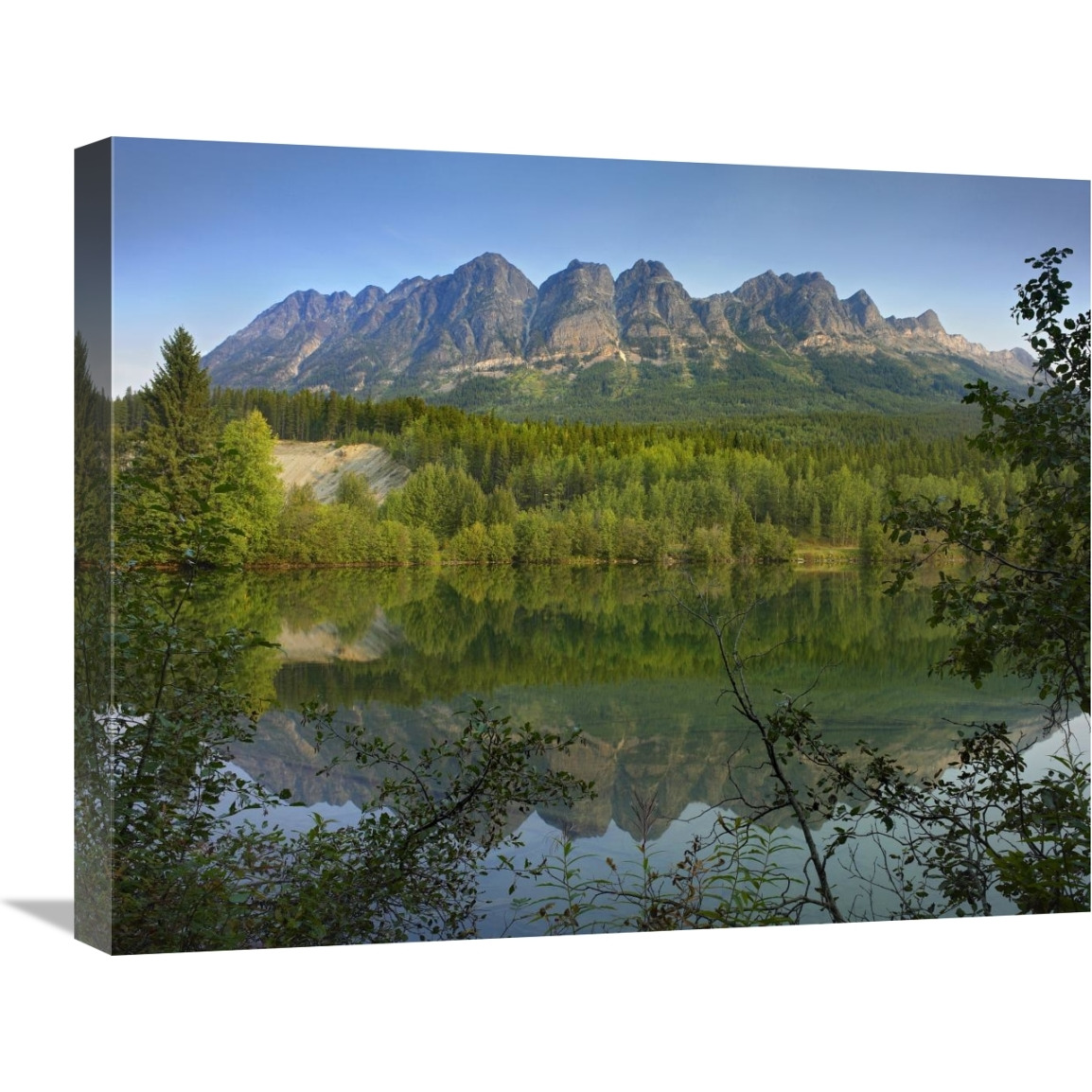 Yellowhead Mountain and Yellowhead Lake with boreal forest, Mount Robson Provinvial Park, British Columbia, Canada-Canvas Art-24&quotx20"