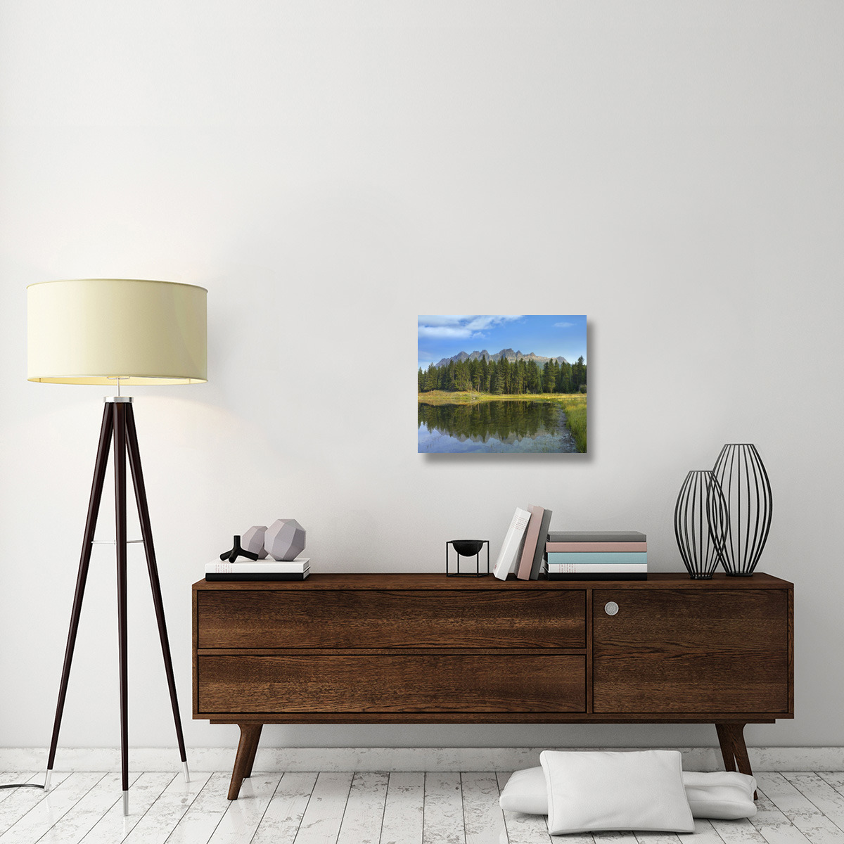 Yellowhead Mountain and Yellowhead Lake with boreal forest, Mount Robson Provinvial Park, British Columbia, Canada-Canvas Art-24&quotx20"