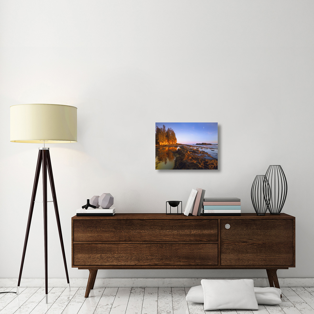 Tidepools exposed at low tide, Botanical Beach, Juan de Fuca Provincial Park, Vancouver Island, British Columbia, Canada-Canvas Art-24&quotx18"