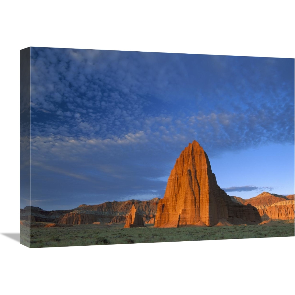 Temples of the Sun and Moon in Cathedral Valley, the monolith is made of entrada sandstone, Capitol Reef National Park, Utah-Canvas Art-24&quotx18"