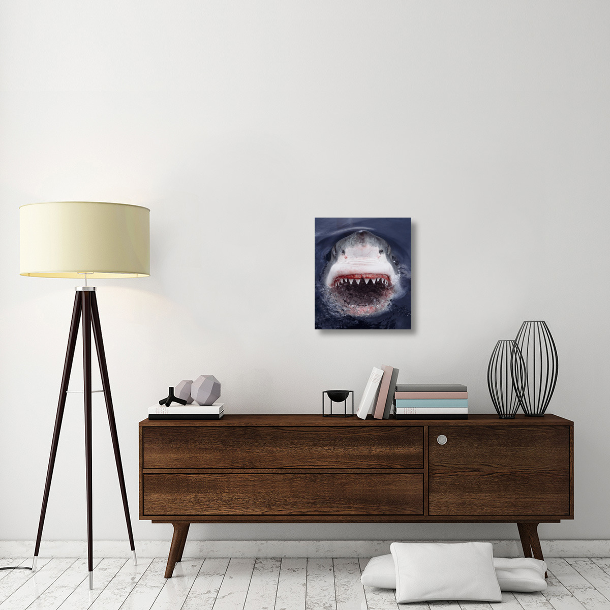 Great White Shark at surface, Cape Province, South Africa-Canvas Art-18.92&quotx22"