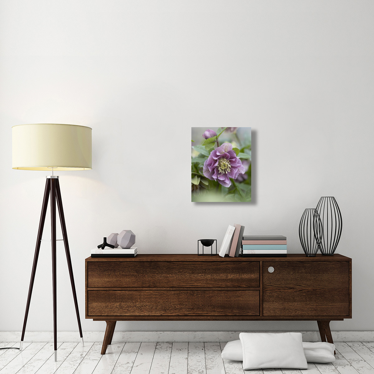 Hellebore double spotted purple variety flower-Canvas Art-20&quotx24"