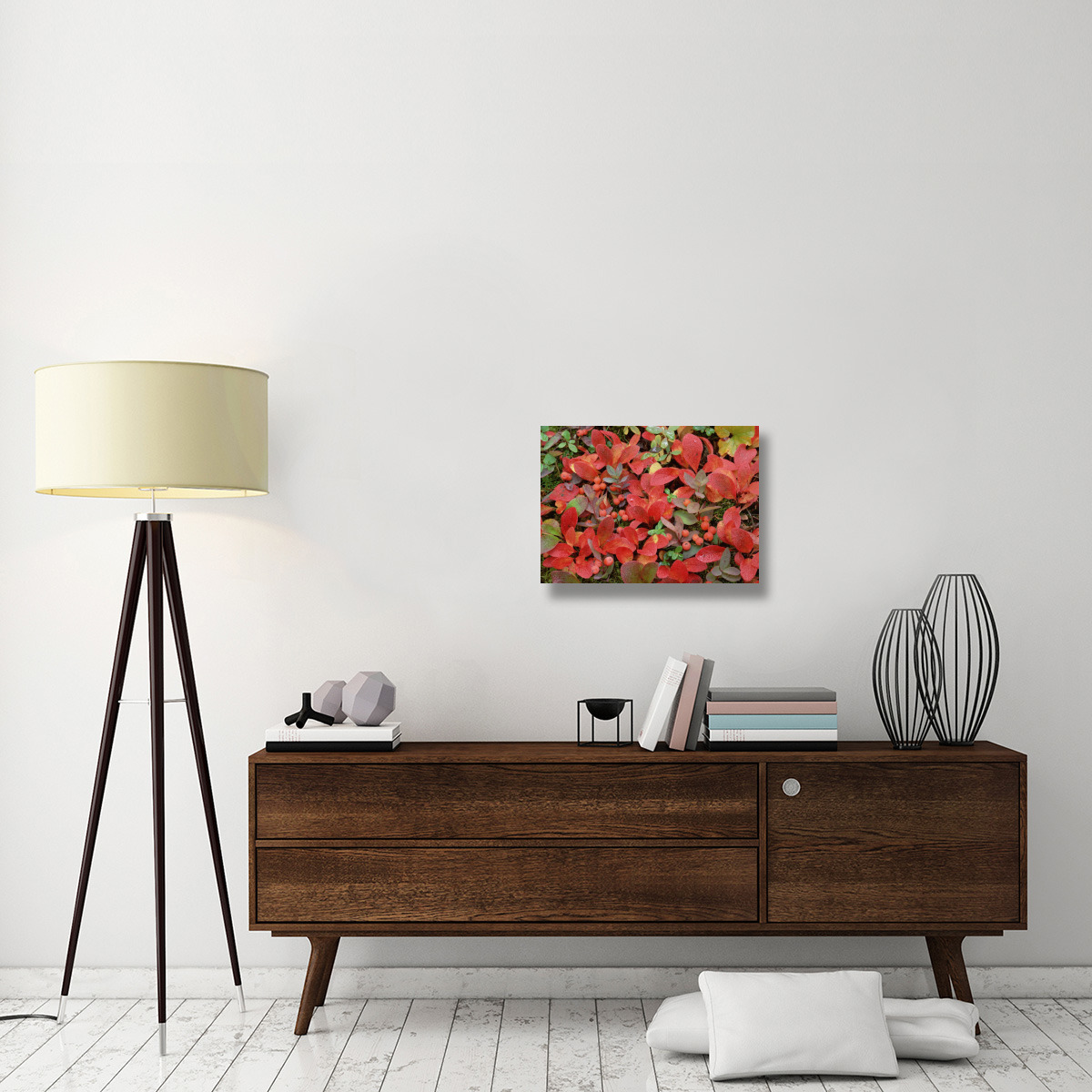 Bearberry on forest floor in autumn, Yukon Territory, Canada-Canvas Art-24&quotx18"