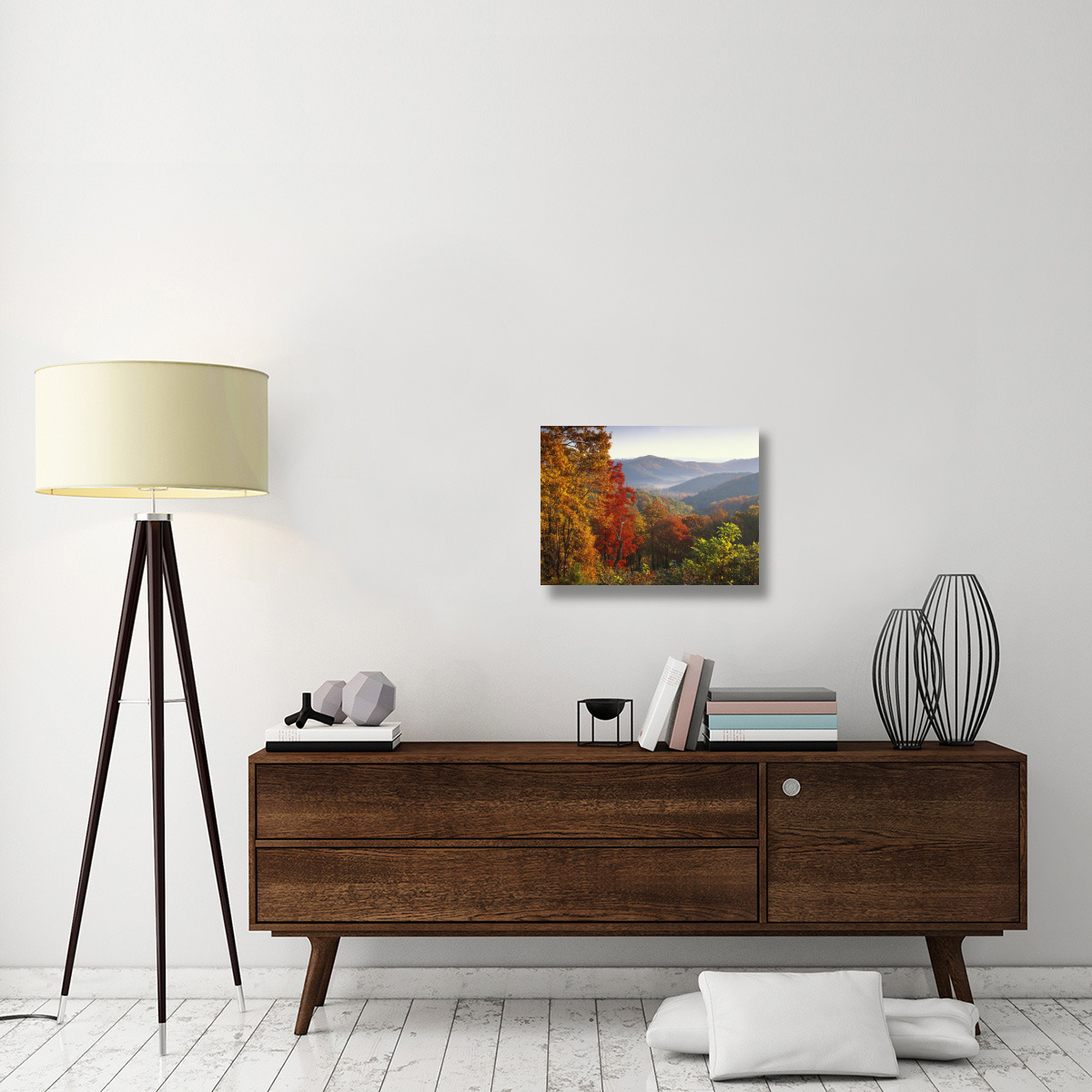 Autumn foliage on Blue Ridge Range near Jumping Off Rock, North Carolina-Canvas Art-24&quotx18"