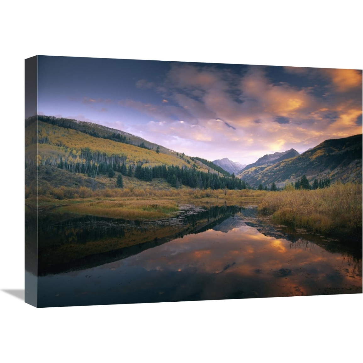 Ragged Peak and Chair Mountain reflected in lake, Raggeds Wilderness, Colorado-Canvas Art-24&quotx18"