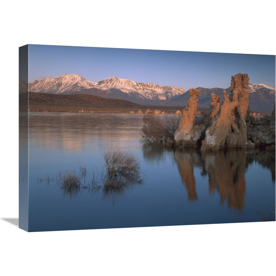 Wind and rain eroded tufa formations along shore of Mono Lake, California-Canvas Art-24&quotx18"