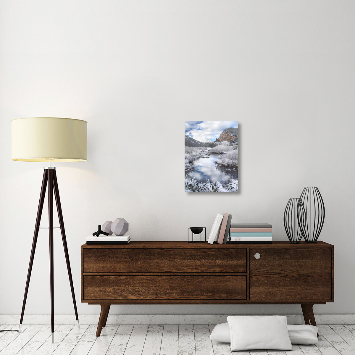 Boulder Mountains and Summit Creek dusted with snow, Idaho-Canvas Art-18&quotx24"