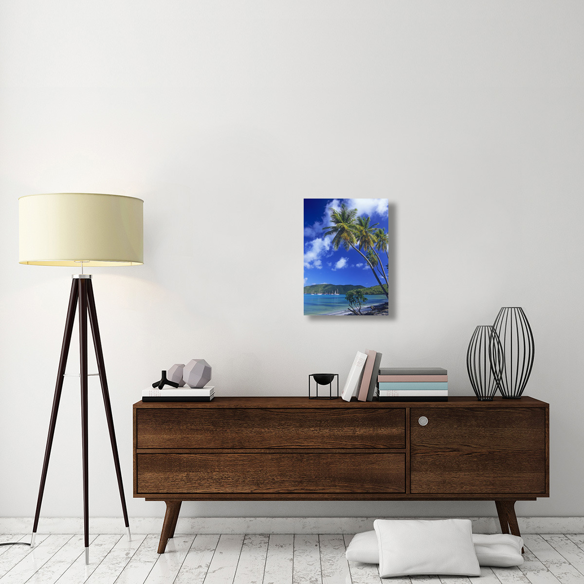 Palm trees at Maho Bay, Virgin Islands-Canvas Art-18&quotx24"