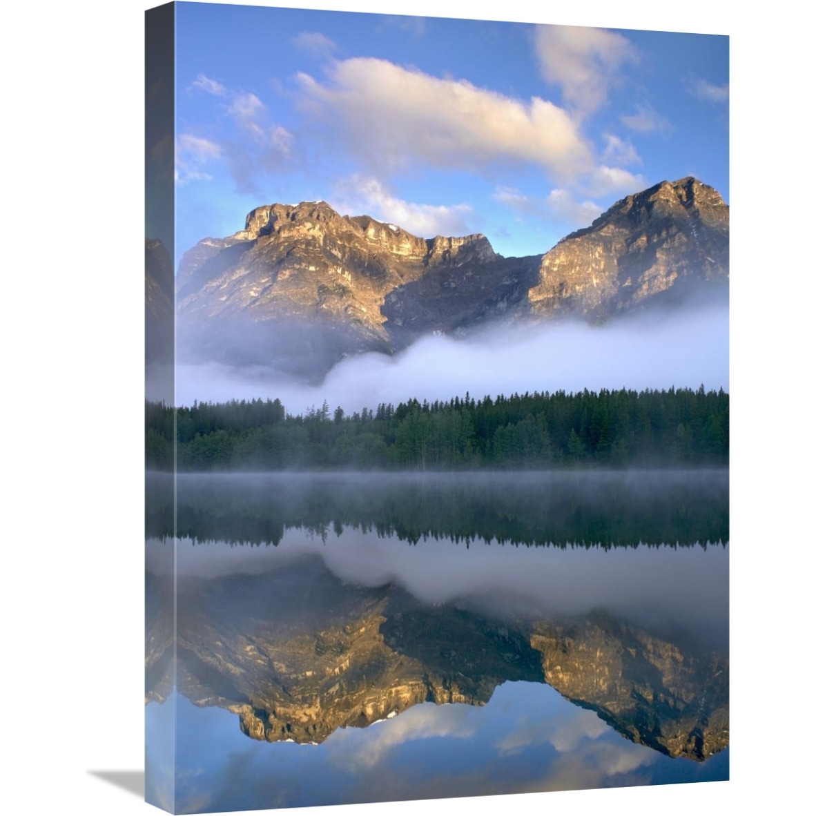 Morning light on Mt Kidd as seen from Wedge Pond, Alberta, Canada-Canvas Art-18&quotx24"