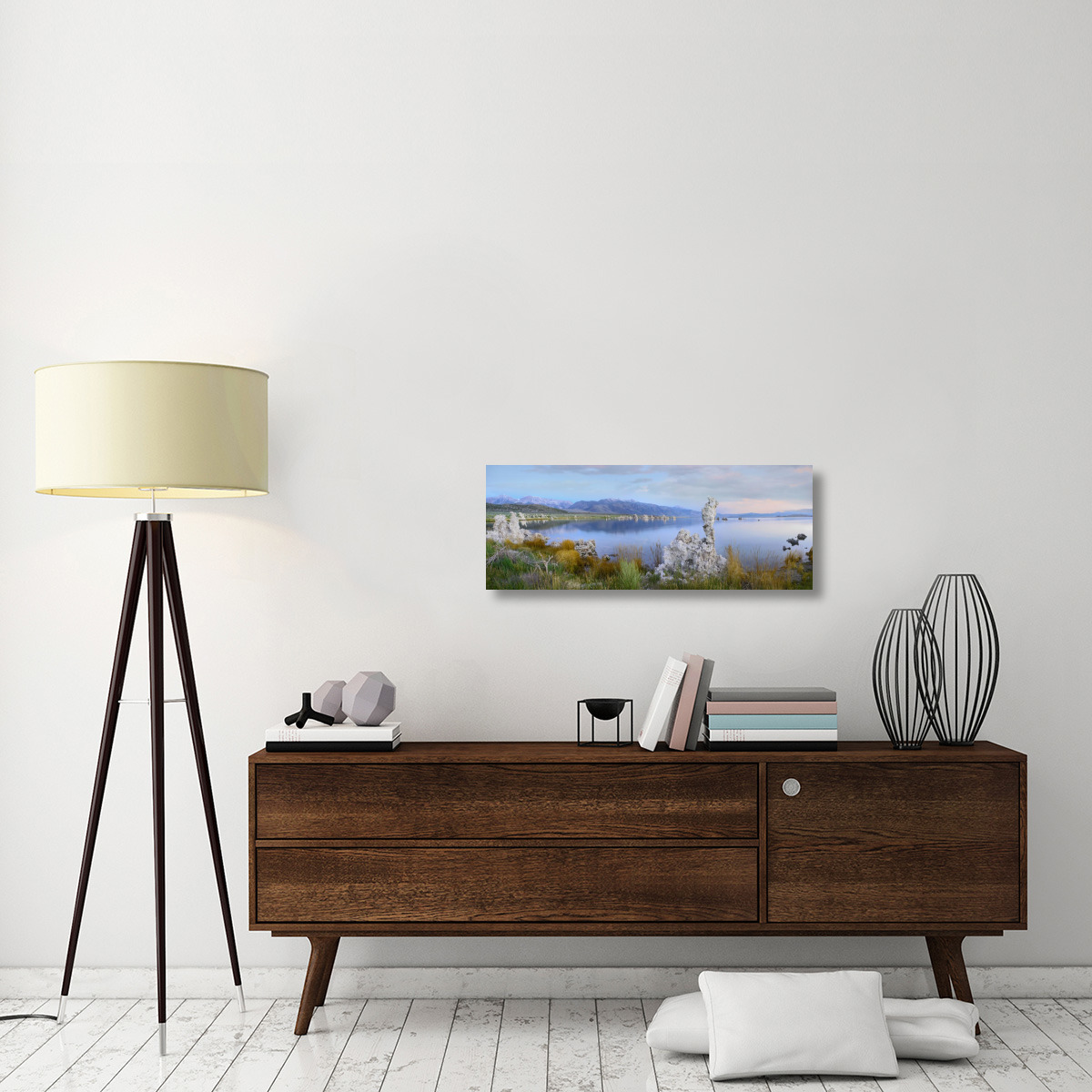 Panorama of tufa towers at Mono Lake, California-Canvas Art-36&quotx13.68"