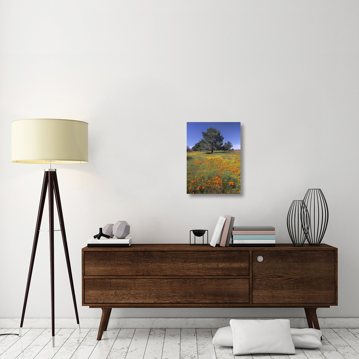 California Poppy and Eriophyllum field, Antelope Valley, California-Canvas Art-18&quotx24"