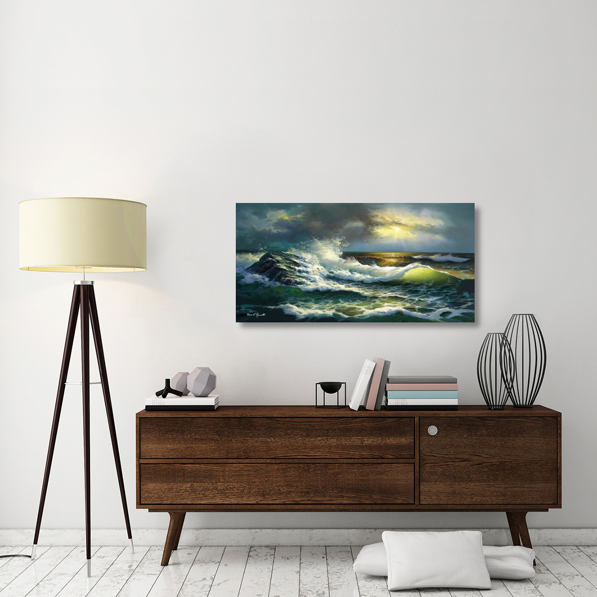 Ocean Waves-Canvas Art-48&quotx24"