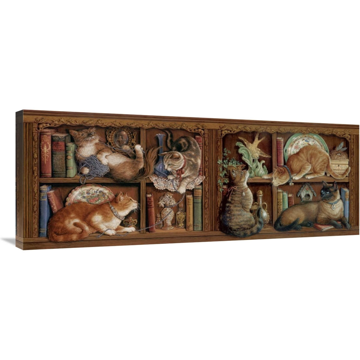 Capricious Cats-Canvas Art-40&quotx16"