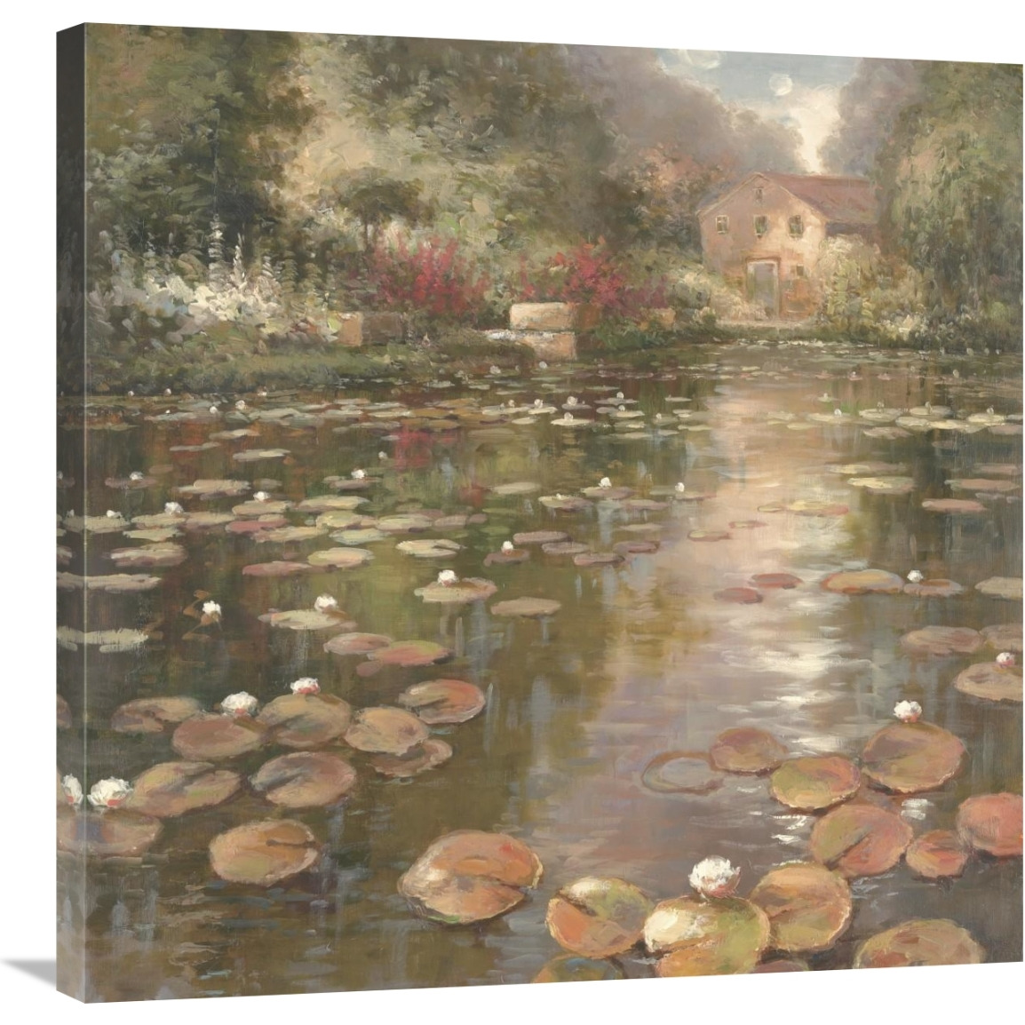 Lily Pond - Pastel Version-Canvas Art-30&quotx30"