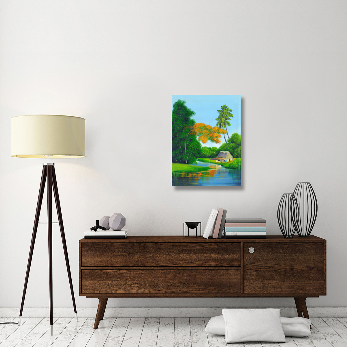 Duck Pond-Canvas Art-24&quotx32"