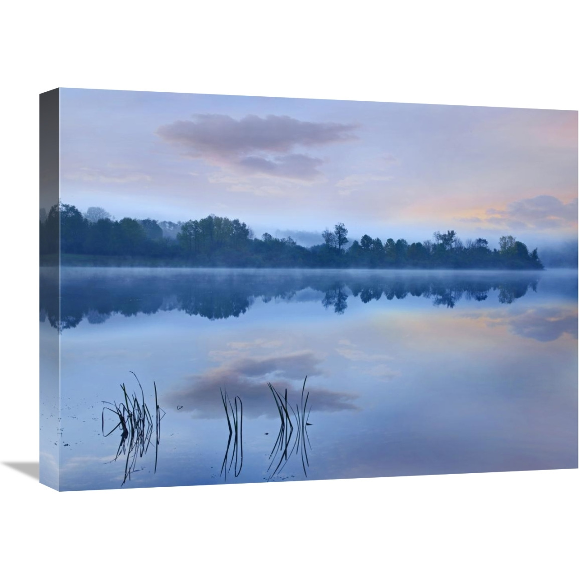 Mist over Lackawanna Lake, Lackawanna State Park, Pennsylvania-Canvas Art-24&quotx18"