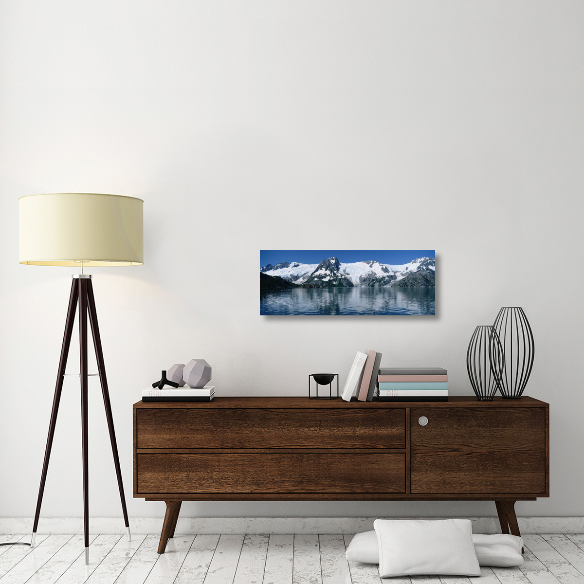 Glaciers flowing down from Harding Ice field, Kenai Fjords NP, Alaska-Canvas Art-36&quotx13.32"