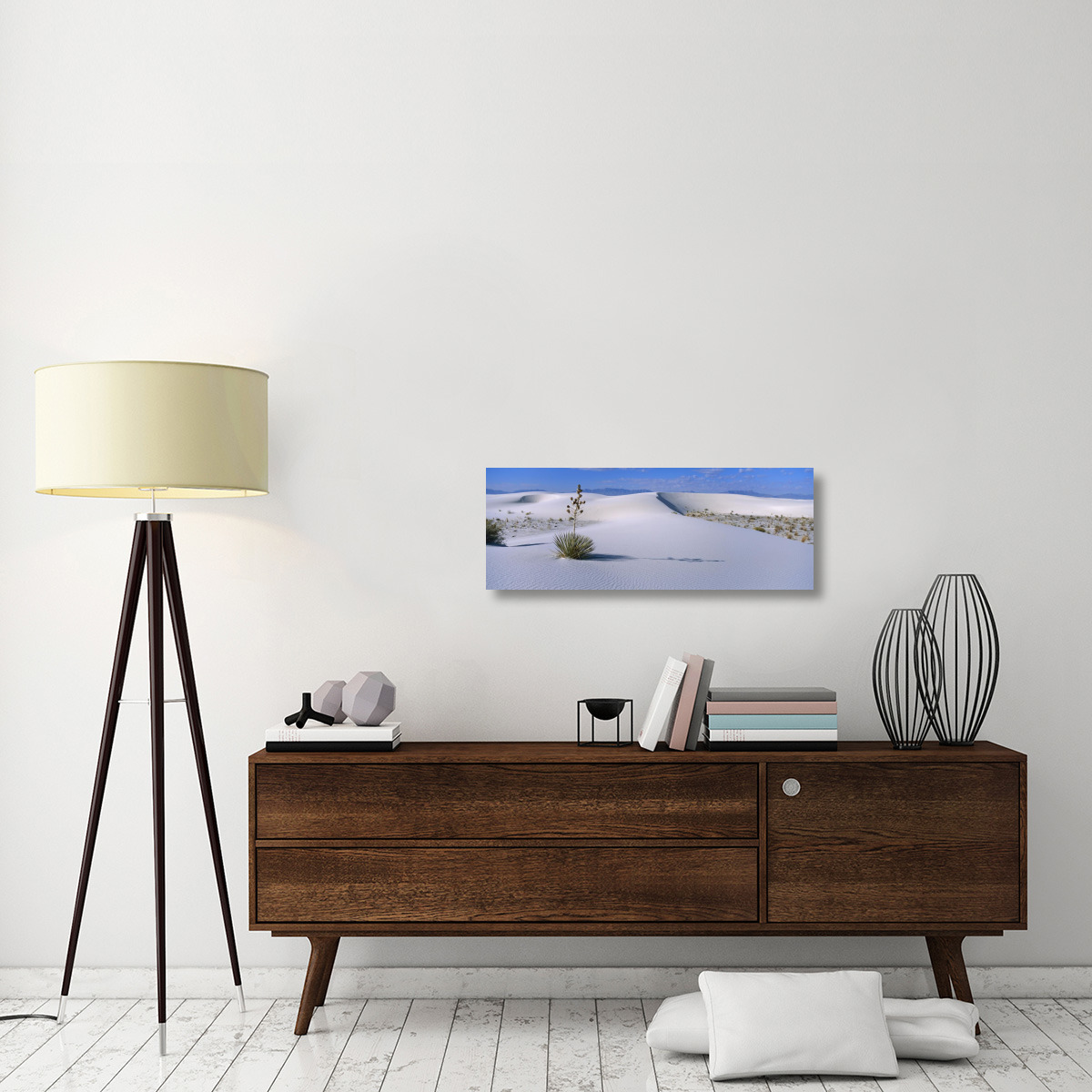 Soaptree Yucca in Gypsum dunes, White Sands National Monument, New Mexico-Canvas Art-36&quotx13.32"