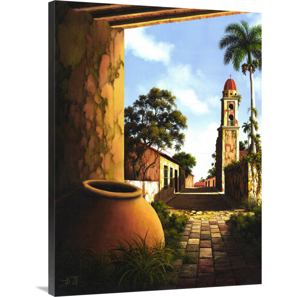 The Courtyard-Canvas Art-30&quotx40"