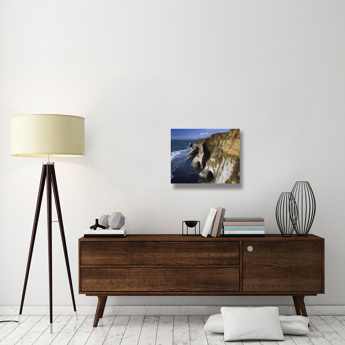 Sandstone cliffs near the Whitecliffs Walkway, Tongaporutu, New Zealand-Canvas Art-24&quotx20"