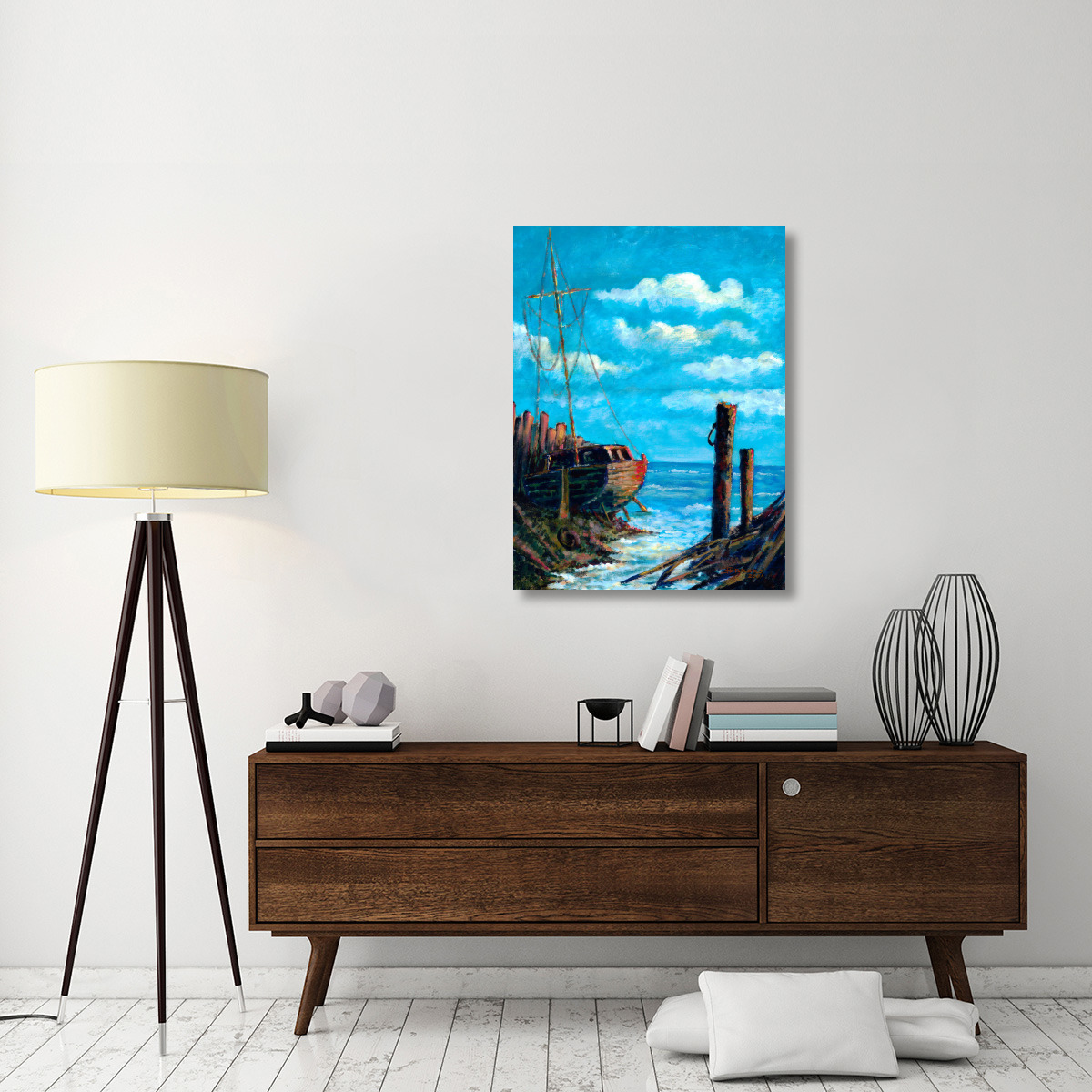 Ship Wreck-Canvas Art-30&quotx40"