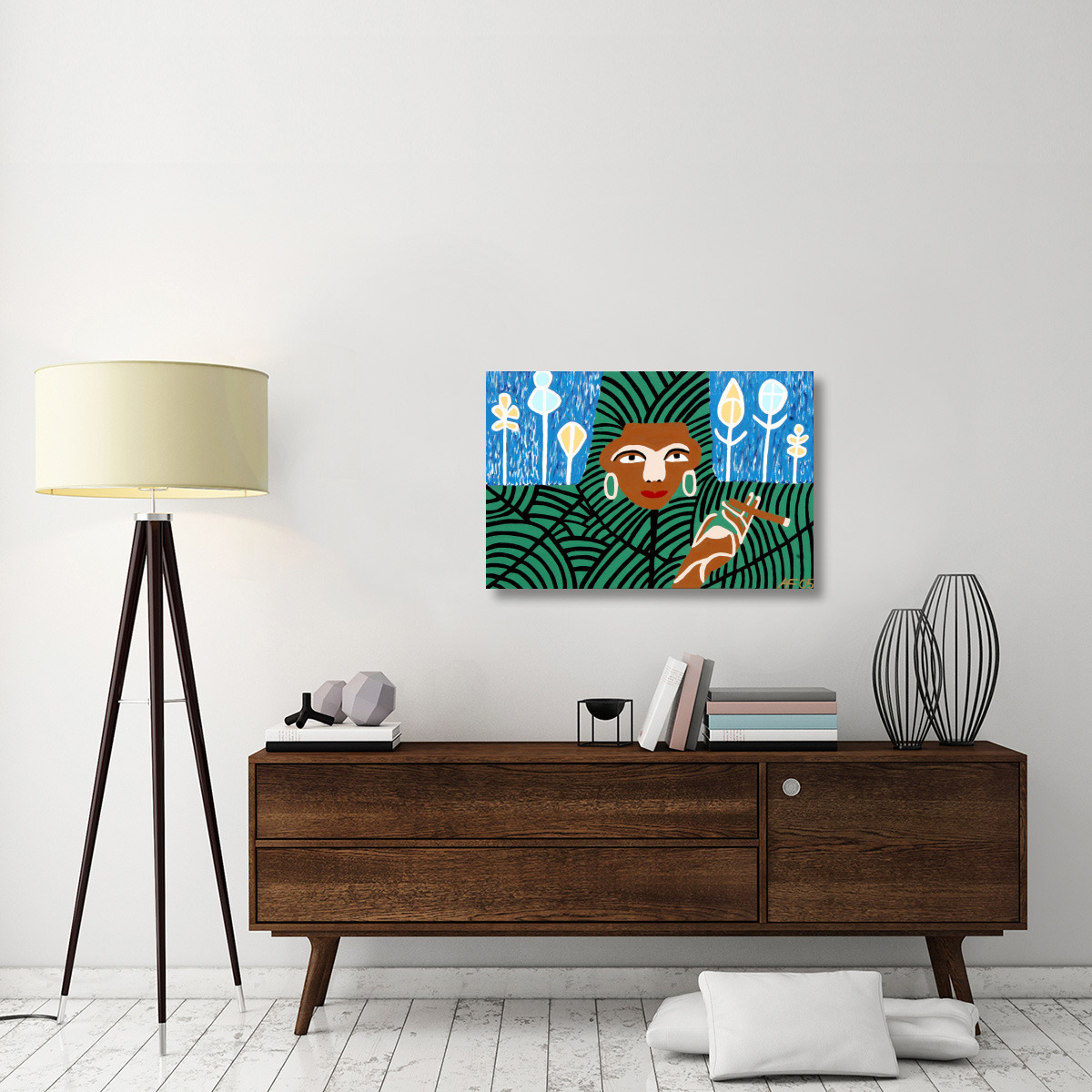 Cigar Lady-Canvas Art-36&quotx24"